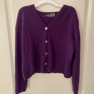 Purple cardigan 100% baby Alpaca